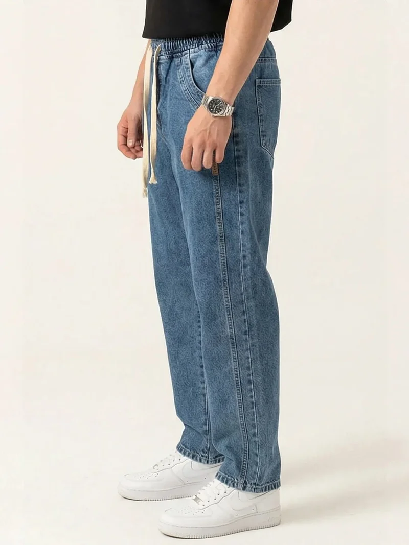 بيغ دارت BDART Relaxed Fit Denim Pants with Drawstring Waist